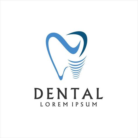 dental implant logo teeth tooth vector icon Tooth Outline, Tooth Vector, Logo Dental, Dental Quotes, Dental Clinic Logo, Teeth Logo, Business Card Design Black, Dentist Logo, Dental Logo Design