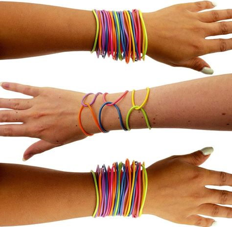 Crazy Straws, Jelly Bracelets, Neon Bracelets, Knit Leg Warmers, Fashion 80s, Neon Rainbow, Birthday Party Favors, Party Accessories, Womens Jewelry Bracelets