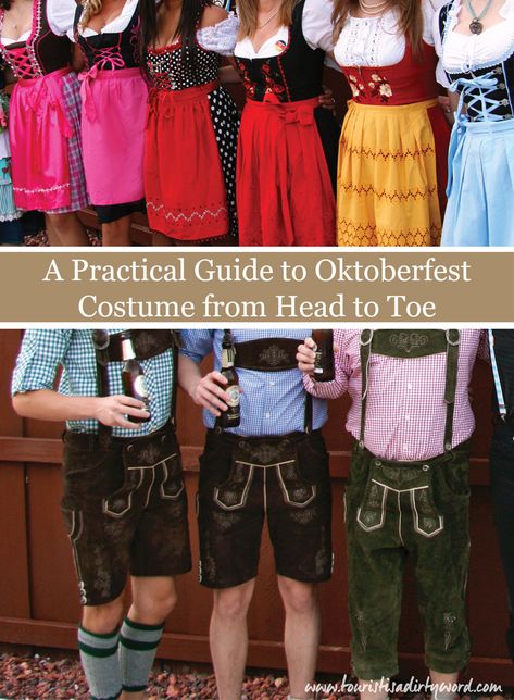 A Practical Guide to Oktoberfest Costume from Head to Toe • Tourist is a Dirty Word Germany Travel Blog Diy Oktoberfest Costume, October Fest Outfit, German Beer Girl Costume, Beer Wench Costume, Octoberfest Outfits, Oktoberfest Hairstyle, German Traditional Dress, Wench Costume, Oktoberfest Outfits