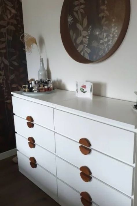 Malm Dresser Upgrade, Malm Hardware, Malm Dresser Upcycle, Malm Dresser Decals, Handles For Malm Dresser, Ikea Malm Dresser Handles, Malm Dresser Wallpaper, Diy Malm Dresser, Ikea Malm Dresser Hack