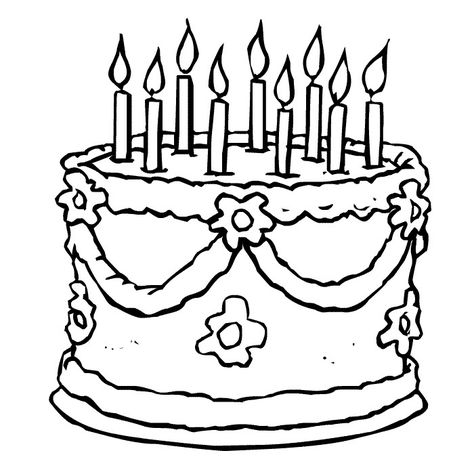 Free Printable Birthday Cake Coloring Pages For Kids Cake Coloring, Happy Birthday Coloring Pages, Cake Drawing, Food Coloring Pages, Birthday Coloring Pages, Activity Sheets For Kids, Beautiful Birthday Cakes, Fancy Nancy, Cool Birthday Cakes