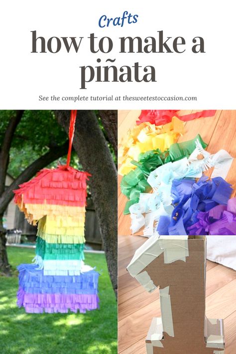 DIY Birthday Pinata - How to Make a Pinata - The Sweetest Occasion Diy Number 5 Pinata, How To Make A Pinata Diy, Make A Pinata Diy, Make Pinata, Homemade Piñata, Gabby Party, Make A Pinata, Homemade Pinata, Mexican Decorations