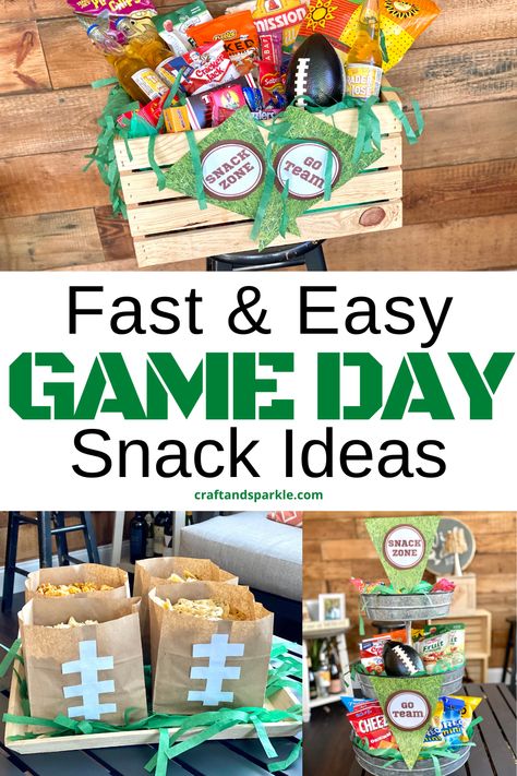 Cute Football Team Snacks, Team Snack Ideas Football, Football Game Day Snacks For Players, Football Candy Bags, Football Snacks For Players After Game, Team Mom Snack Ideas Football, Snacks For Football Team, Game Day Basket Football, Football Treat Bags Ideas