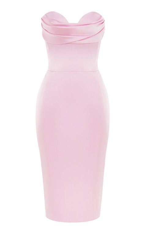 Rasario Draped Satin Midi Pencil Dress – @pinkwishlist on Tumblr Moda Operandi Dress, Pink Wishlist, Pieces Season, Mexican Style Dresses, Feminine Party, Dressy Hats, Long Gowns, Corset Midi Dress, Midi Dress Formal