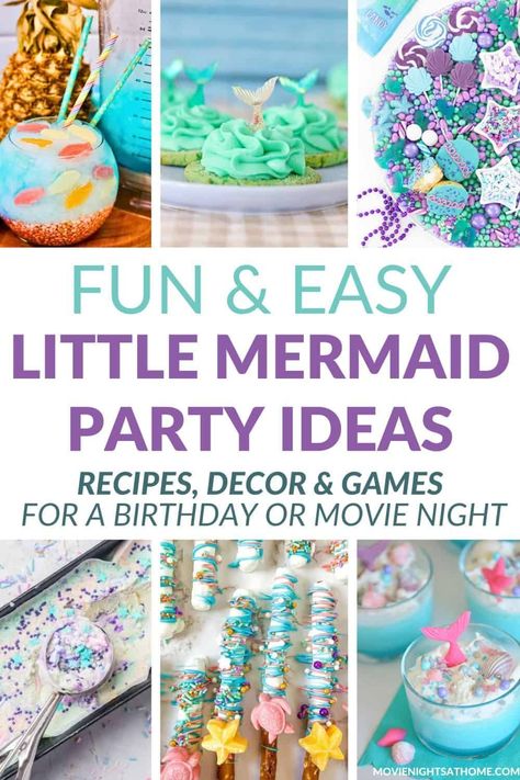 These Little Mermaid party ideas including invitations, decorations, food, activities and party favors will help you host an amazing event or birthday party! #disneyplus #disney #littlemermaid #birthdayparty Sea Birthday Party Food, Little Mermaid Party Ideas, Magical Desserts, Pirate Party Food, Gummies Candy, Mermaid Party Ideas, Mermaid Birthday Party Food, Mermaid Party Food, Kids Party Snacks