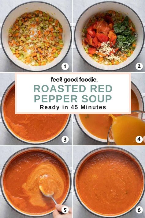 Creamy Bell Pepper Soup, Healthy Red Pepper Soup, Cream Of Pepper Soup, Red Pepper Recipes Healthy, Tomato Bell Pepper Soup, Roasted Peppers Soup, Roast Pepper Soup, Roasted Bell Pepper Soup, Roasted Bell Pepper Recipes