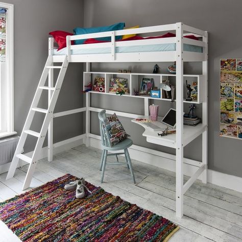 High Sleeper New York Cabin Bed | Nöa & Nani Modern Bunk Beds For Girls Room, Cabin Bed With Desk, Boys Beds, Bunk Beds For Boys Room, Cabin Beds, A Loft Bed, Bunk Beds Boys, Adult Bunk Beds, Bed High