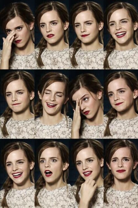 many facial expressions of emma watson - Imgur Emotions Drawing, Different Facial Expressions, Facial Expressions Drawing, Expression Sheet, Head Angles, Drawing Face Expressions, Expressions Photography, 얼굴 드로잉, Face Drawing Reference