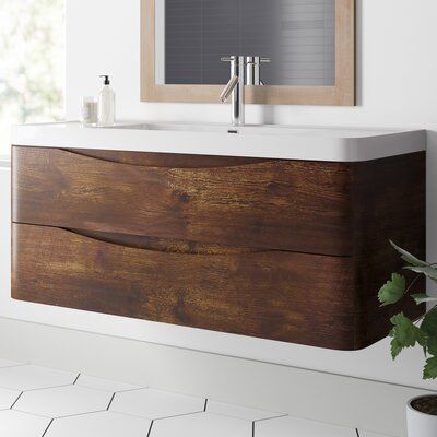 Bathroom Improvements, Mirror Backsplash, Floating Bathroom Vanity, Contemporary Bathroom Vanity, Double Vanity Bathroom, Floating Vanity, Double Bathroom Vanity, Wood Vanity, Modern Bathroom Vanity