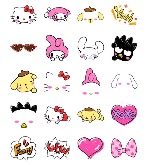 Sanrio Characters Selfie Hello Kitty Characters Drawing, Characters Drawing, Kitty Pictures, Hello Kitty Characters, Kitty Drawing, Hello Kitty Backgrounds, Hello Kitty Drawing, Frog Art, Small Drawings