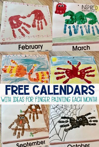 Craft Calendar Ideas, Handprint Calendar Preschool, Calendar Ideas For Kids To Make, Craft Calendar, Paint Calendar, Handprint Calendar, Finger Painting For Kids, Calendars 2023, Calendar Gift