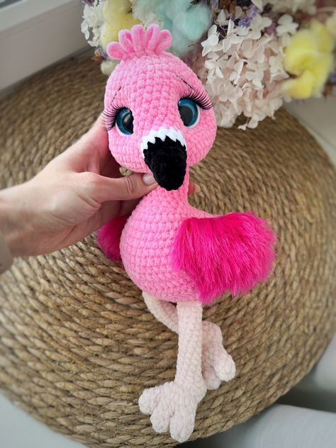 Plush Flamingo Crochet Pattern 🦩➡️   #amigurumi #crochet #amigurumipatterns #crochetpatterns #handmade #crafting Crochet Pink Flamingo Free Pattern, Crochet Flamingo Pattern Free, Flamingo Plush, Crochet Flamingo, Flamingo Ornament, Monkey Plush, Flamingo Pattern, Christmas Plush, Crochet Lovers