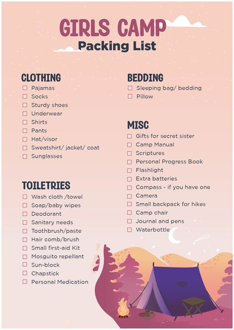 Camping Trip Packing List, Summer Camp Packing List, Camping Trip Essentials, Church Camp Packing, Summer Camp Packing, Trip Essentials Packing Lists, Camp Packing List, Camp Packing, Packing Essentials List