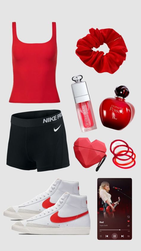 #red #taylorswift #outfitinspo #vibes #vintage #swiftie #athletic #lulu #lululemon #fitspo Athletic Outfit, Red Taylor, Lip Glow, Athletic Outfits, Nike Pros, Taylor Swift, Swift, Dior, Lips