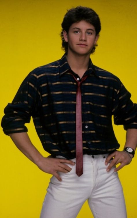 Kurt Cameron, 80s Outfits Men, 80s Men Fashion, 80s Fashion For Men, Matthew Lawrence, Scott Baio, Kirk Cameron, 80s Men, Casual Denim Jacket