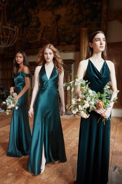 Hunter Green Bridesmaid Dress, Emerald Green Bridesmaid Dresses, Dark Green Bridesmaid Dress, Jenny Yoo Bridesmaid, Bridesmaid Dresses 2018, Winter Bridesmaids, Winter Bridesmaid Dresses, Apple Mint, Green Wedding Dresses