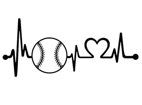 Softball Tattoos For Women, Softball Tattoos, Baseball Tattoos, Tattoo Outline Drawing, Cricut Explore Projects, Chest Tattoo Men, Outline Drawing, Tattoo Outline, Outline Drawings