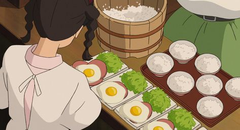 Ghibli Food, Ghibli Studios, Studio Ghibli Films, Art Studio Ghibli, Poppy Hill, Up On Poppy Hill, Ghibli Museum, Food Anime, Cartoon Food