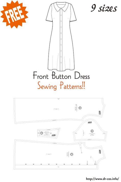 Mood Fabric Dress Pattern, Ladies Dress Patterns Sewing, Button Front Dress Sewing Pattern, Kurta Sewing Patterns Free, Button Down Dress Pattern Free, Shirt Dress Pattern Free, Button Up Dress Pattern, Button Down Dress Pattern, Button Dress Pattern