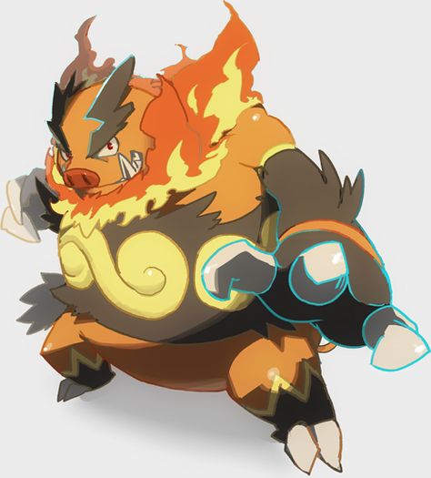 #Pokémon #Emboar Pokemon Emboar, Emboar Pokemon, Pig Pokemon, Pokémon White, Fire Pokemon, Baby Avengers, Pokemon Sprites, Pig Pen, Pokemon Starters