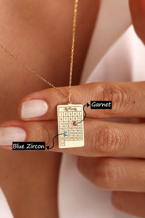 Calendar Necklace, Date Necklace, Fancy Jewelry Necklace, Anniversary Necklace, Pretty Jewelry Necklaces, Custom Calendar, 2023 Vision, Summer Necklace, Mom Necklace