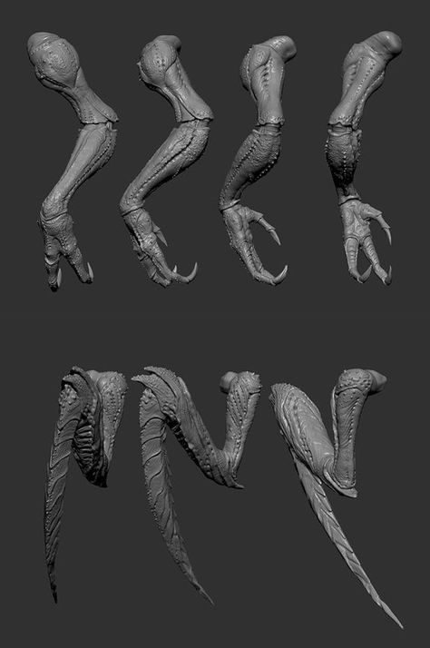 3d Creature Design, Monster Tail Drawing, Alien Concept Art Creature, Creepy Creatures Drawing, Alien Monster Concept Art, Creature Concept Art Monsters, Creature Hands, Zbrush Monster, Alien Creature Design