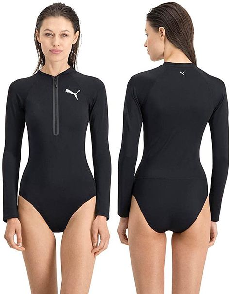 PUMA Women's Damen Lamgarm-surfanzug Long Sleeve surf Suit : Amazon.co.uk: Fashion Surf Swimsuit, Long Sleeve Swim, Surf Suit, Best Swimsuits, Long Sleeve Swimsuit, Legging Sport, Suit Shirts, Puma Women, Swim Fashion