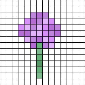 Allium Flowers Minecraft, Fuse Bead Patterns Minecraft, Minecraft Pixel Flower, Perler Bead Art Minecraft, Minecraft Mushroom Pixel Art, Perler Bead Patterns Minecraft Flowers, Minecraft Allium, Pixel Art Grid Minecraft, Minecraft Flower Template