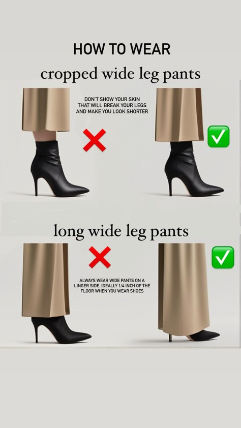 What pants to wear with black booties. The best way to wear pants with heels. What Shoes To Wear With Slacks, Pant Length And Shoe Guide, Shoes For Trousers, Boots And Skirts, Earthy Tone Outfits, Height Tips, Jw Outfits, Black Boot Heels, Uk Girl