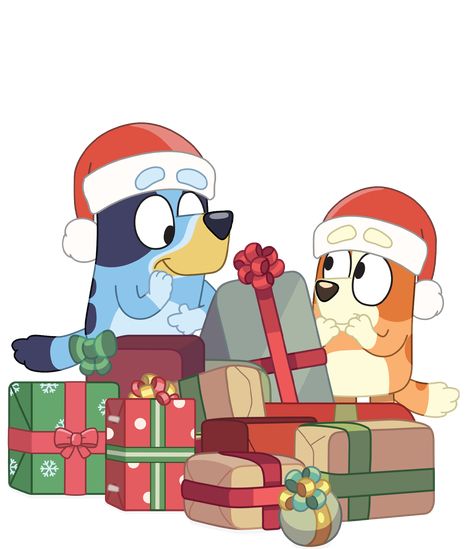 Bluey Cartoon Christmas, Bluey Christmas Background, Bluey Bingo Christmas Wallpaper, Bluey And Bingo Drawing, Christmas Bluey Coloring Pages, Christmas Bluey Wallpaper, Bluey Christmas Wallpapers, Bluey Christmas Tree Ideas, Bluey Christmas Decor