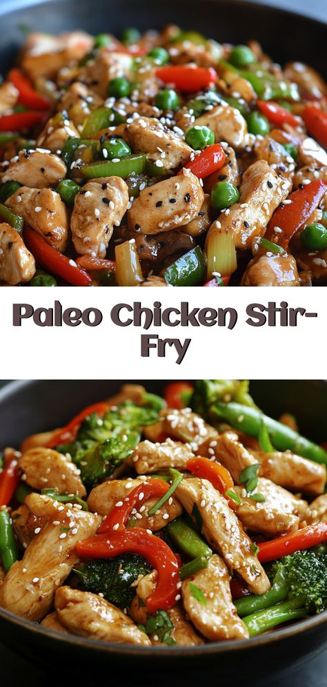 Craving a healthy, delicious meal? Discover our Paleo Chicken Stir-Fry! This simple recipe is perfect for women who love flavorful, nutritious recipes without any fuss. Packed with tender chicken and vibrant veggies, this stir-fry offers a satisfying meal in minutes. It’s a quick way to enjoy clean eating while still savoring every bite. Perfect for busy weekdays or a cozy weekend dinner, you won't be disappointed with this paleo-friendly dish! Enjoy a wholesome meal that's sure to become a family favorite. Paleo Chicken Stir Fry Recipes, Chicken Dinner Whole 30, Starting Whole 30, Low Cal Chicken Stir Fry, Easy Dinner Recipes For Family Whole 30, Whole30 Stir Fry, Paleo Quick Dinner, Stir Fry Healthy Clean Eating, Clean Chicken Stir Fry