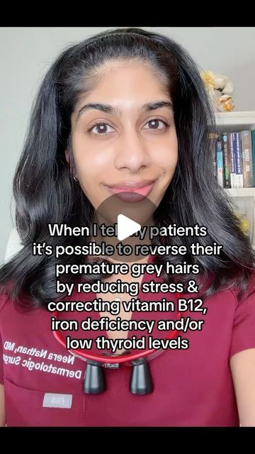 Premature gray hairs may be caused by oxidative stress damaging the pigment cells that reside within the hair follicle. In young patients... | Instagram Premature Grey Hair, Thyroid Levels, Low Thyroid, Vitamin And Mineral, Hair Follicle, Grey Hair, Damaged Hair, Hair, Quick Saves