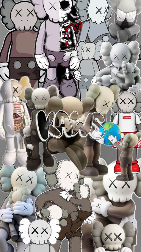 𝙺𝚊𝚠𝚜 𝙲𝚘𝚕𝚕𝚊𝚐𝚎! Kaws Collage Wallpaper, Kaws Doll Wallpaper, Klaws Wallpapers, Grey Kaws Wallpaper, Asus Wallpapers Pc, Kaws Collage, Asus Wallpapers, Kaws Blue, Kaws Flower