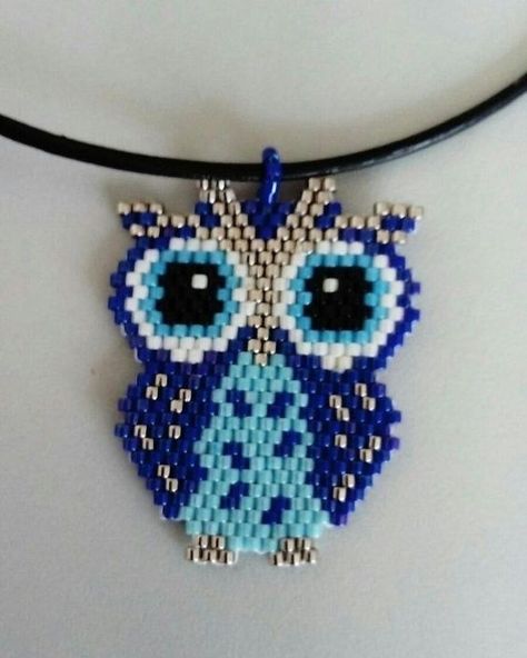 6/9/19 Beaded Owl, Anting Manik, Miyuki Beads Pattern, Motifs Perler, Brick Stitch Earrings, Bead Embroidery Patterns, Bead Loom Bracelets, Beadwork Patterns, Beaded Crafts