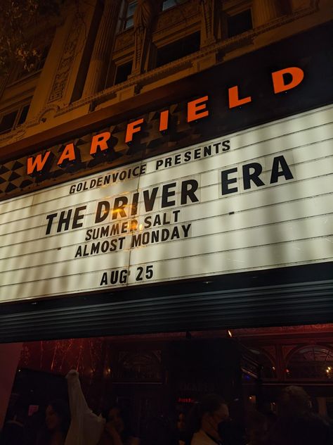 The driver era concert at warfield San Francisco, night time concert Driver Era Concert Outfit, The Driver Era Aesthetic, Driver Era Concert, The Driver Era, Driver Era, Austin And Ally, Concert Aesthetic, Garage Band, Musical Art