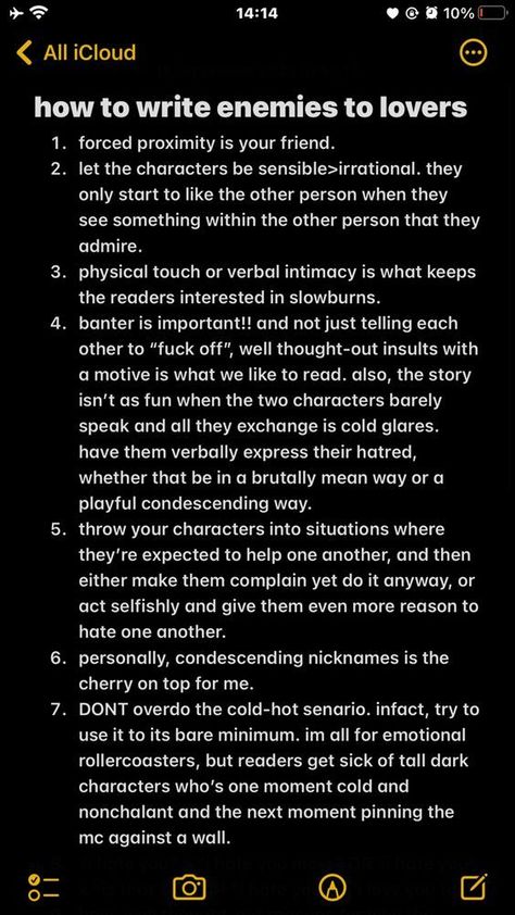 Mean Dialogue Prompts, How To Write A Good Wattpad Story, How To Write Couples, How To Make Enemies To Lovers, Good Plots For Stories, Enemies To Lovers Story Ideas, Enemies To Lovers Plot Ideas, Enemies To Lovers Tips, Dialogue Prompts Enemies To Lovers