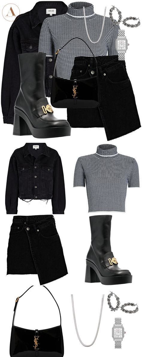 Versace Style Outfit, Versace Casual Outfits, Versace Outfit Women Casual, Versace Outfit Women, Versace Inspired Outfit, Versace Boots, Character Wardrobe, Versace Style, Black Outfits