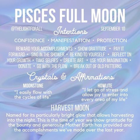 September Intentions, Pisces Full Moon, Full Moon In Pisces, Pisces Season, Moon Names, To All My Friends, Dreams And Goals, Moon Ritual, New Moon Rituals