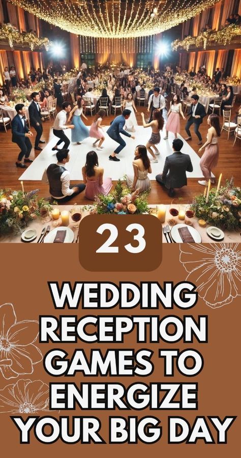 Keep the celebration lively with our "23 High-Energy Wedding Reception Games for a Joyful Big Day!" These fun and interactive games are perfect for getting guests involved and ensuring everyone has a blast. From dance-offs to playful challenges, these games will add excitement and joy to your reception. Ready to make your wedding unforgettable? Wedding Bingo, Reception Games, Wedding Games For Guests, Wedding Reception Games, Glam Wedding Dress, Wedding Reception Fun, Diy Cocktails, Dance Games, Reception Party