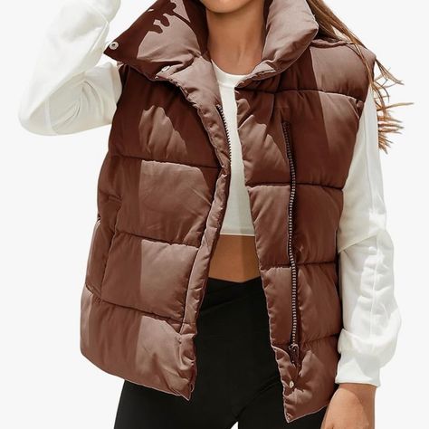 Brown north face puffer