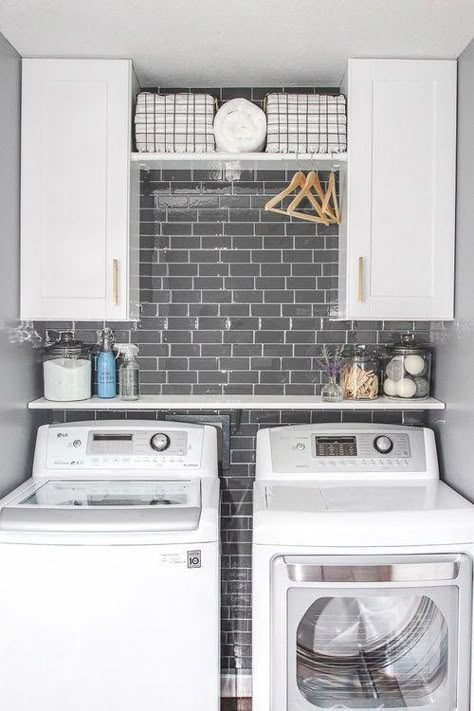 Laundy Room, Laundry Room Update, Laundry Room Organization Storage, Laundry Room Storage Shelves, Small Laundry Room Makeover, Small Laundry Room Organization, Room Storage Diy, Laundry Room Renovation, Farmhouse Laundry Room