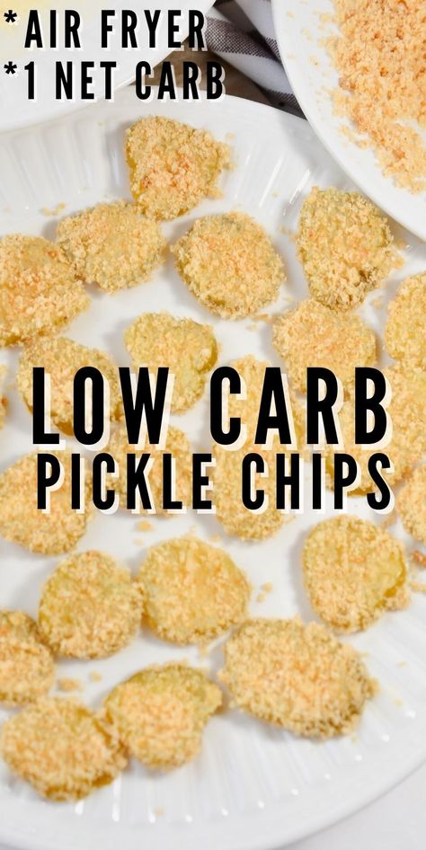 Keto Pickle Chips, Air Fryer Pickle Chips, Easy Deep Fried Pickles, Fried Pickle Chips, Stylish Cravings, Air Fryer Recipes Healthy Low Carb, Ketosis Diet Recipes, Air Fryer Recipes Low Carb, Low Carb Chips