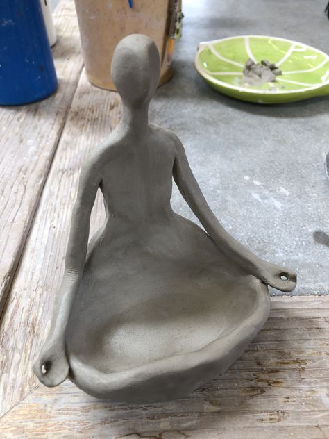 Spiritual Clay Ideas, Clay Art Projects Easy, Lotus Clay Art, Spiritual Clay Art, Spiritual Ceramic Ideas, Meditation Clay Art, Pottery Ideas Aesthetic, Clay Projects For High School, Yoga Ceramics