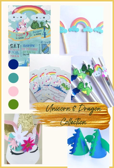 Unicorns And Dragons Birthday Party, Unicorns And Dragons Party, Dragons And Unicorns Party, Dragon And Unicorn Birthday Party, Dragon Unicorn Party, Boy Unicorn Party, Unicorn Dragon Birthday Party, Unicorn And Dragon Birthday Party, Dinosaur And Unicorn Birthday Party