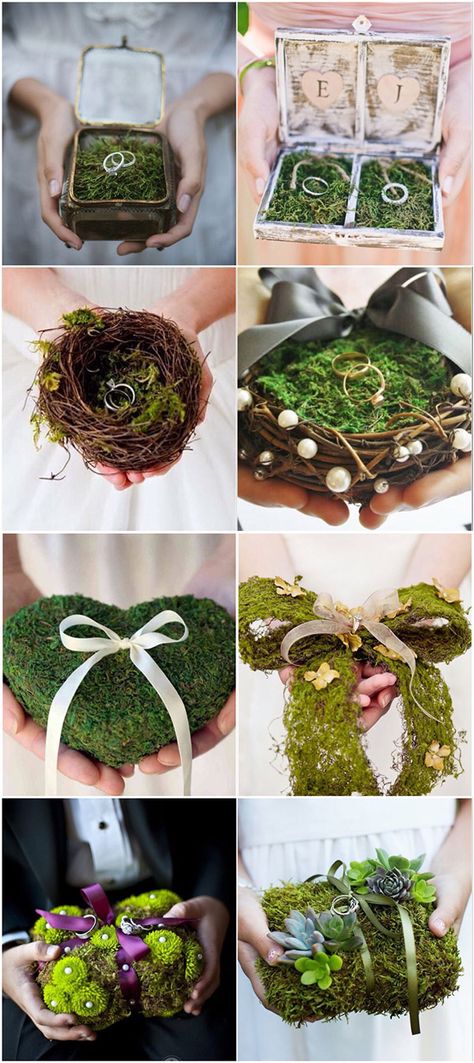 122 Best Enchanted Forest Wedding Ideas You'll Want To Steal - WedNova Blog Rings Box Ideas, Forest Wedding Ring, Wedding Favor Boxes Elegant, Forest Wedding Ideas, Wedding Rings Box, Ring Box Wedding Rustic, Wedding Ceremony Pictures, Wooden Ring Box Wedding, Rings Box