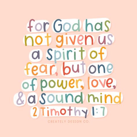 Here’s some #encouragement to cling to as we go into a new week 💛 comment your favorite Bible verse below! Favorite Bible Verse, Spirit Of Fear, Sound Mind, 2 Timothy, Bible Study Notes, Crazy Life, Favorite Bible Verses, Inspirational Bible Verses, Scripture Art