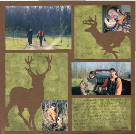 hunting - Scrapbook.com Deer Hunting Scrapbook Layouts, Hunting Scrapbook Pages, Hunting Scrapbook Layouts, Hunting Scrapbook, Outdoors Scrapbook Layouts, Masculine Scrapbook, Camping Scrapbook, Beginner Scrapbooking, Scrapbooking Sports