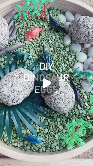 Emily Yang on Instagram: "🦖 DIY DINOSAUR EGGS RECIPE🦖

These eggs are so easy to make and my kids had so much fun that they asked me to make another batch!

✨The toy does NOT melt ✨

INGREDIENTS:
✨ 1.5 cups flour
✨ 1.5 cups ground coffee (new or used) 
✨ 3/4 cup salt
✨ 3/4 cup water (plus a few TBSP if needed)

INSTRUCTIONS:

✨Mix dry ingredients first then add the water. Mix until dough becomes soft and mixture will hold together. You might need to add a little bit of extra water. 

✨Form the dough into a flat oval in the palm of your hand and add a mini dinosaur. Cover the top with more dough and form an egg shape with the dough covering the whole dinosaur.

✨Place on baking sheet and bake for 1.5 hours at 200 degrees F. Makes about 5-6 eggs. Let eggs cool before handling.

✨SAVE✨ this Dinosaur Eggs Diy, Diy Dinosaur Eggs, Asl Activities, Sensory Fillers, Diy Dinosaur, Dinosaurs Preschool, Dino Eggs, Childs Play, Dinosaur Activities