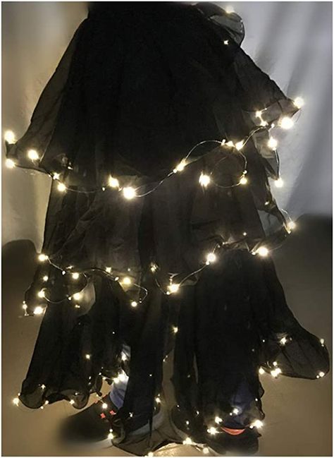 Fairy Light Skirt, Dress With Fairy Lights, Korok Cosplay, Star Jellyfish, Led Skirt, Lightning Dress, Transformation Dress, Rave Halloween, Long Tutu Skirt