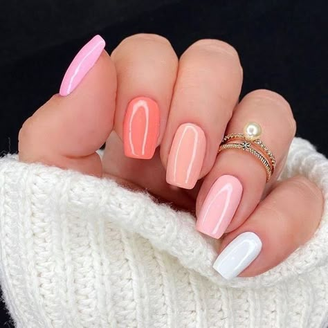 Summer Nails 2023, Nail Polish Kit, Peach Nails, Summery Nails, Casual Nails, Cute Gel Nails, Nails 2023, Pure Love, Summer Acrylic Nails